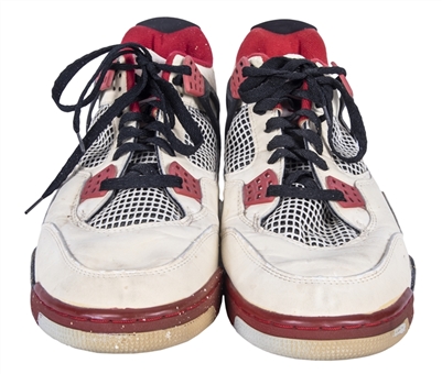 1989 Michael Jordan Game Used & Dual Signed Pair of Air Jordan IV Sneakers (MEARS & Beckett)